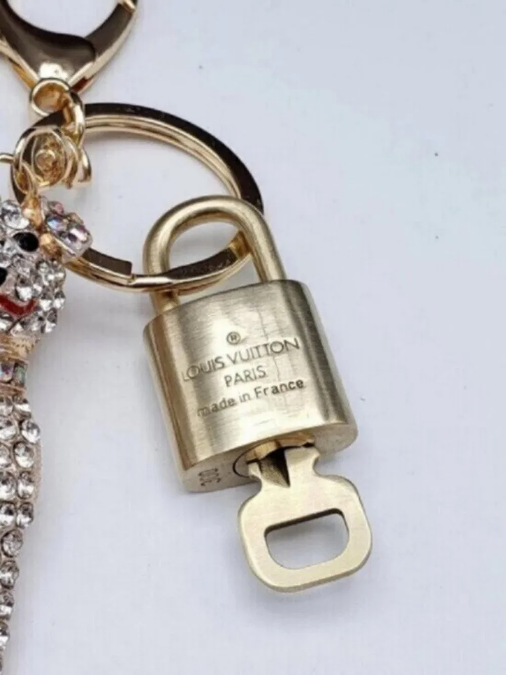 Authentic LV Gold Padlock 🔒Unbranded Dog Keychain Charm for Louis Vuitton Bags